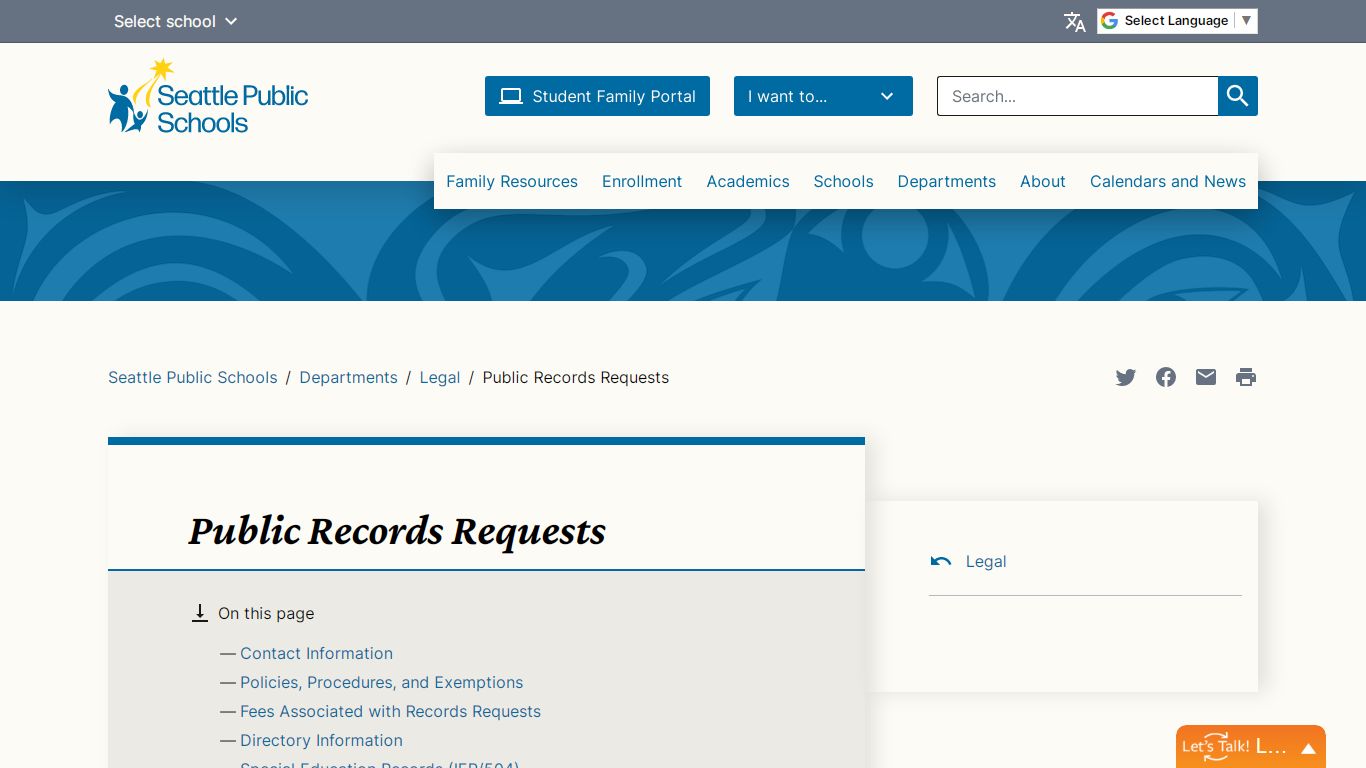 Public Records Requests - Seattle Public Schools